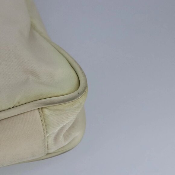 PRADA Tote Bag Nylon White Silver Auth 99539 - Picture 5 of 16